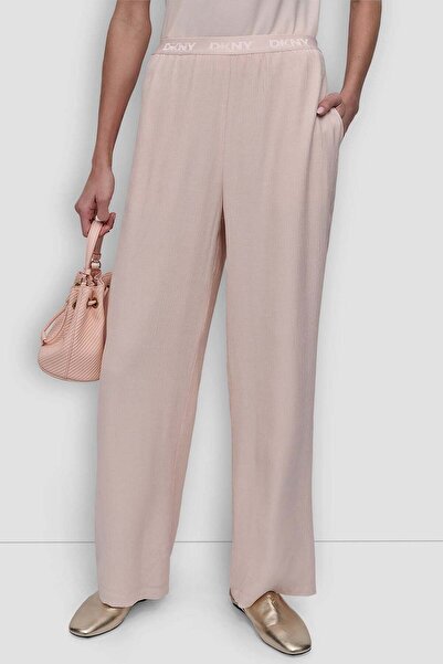 Dkny بنطال واسع الساقين مزين بشعار