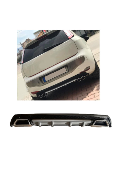 OTO H.İ.T. FİAT PUNTO UYUMLU BODY KİT DİFÜZÖR 2 ÇIKIŞ KARE GRİ MODEL 3