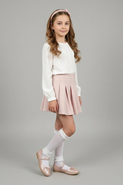 Walkenzo 5103 Pantofi de balerină din piele lacuită cu velcro și fundă pentru...