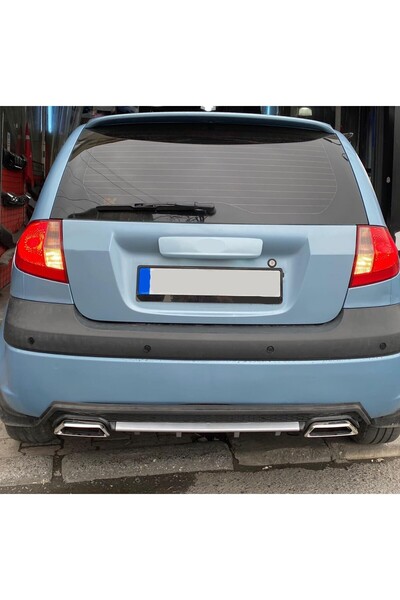 OTO H.İ.T. HYUNDAİ GETZ UYUMLU BODY KİT DİFÜZÖR 2 ÇIKIŞ KARE GRİ MODEL 3