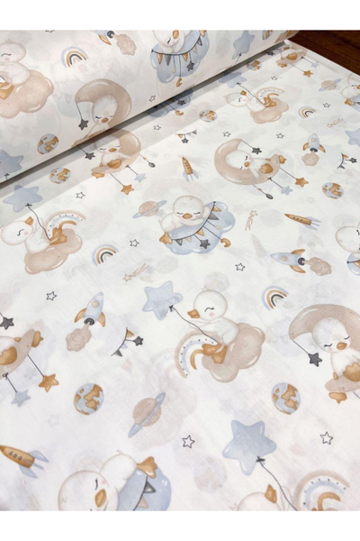 Nichiduta Children's bed sheet Sleeping duck blue 120x60 cm made of cotton wi...