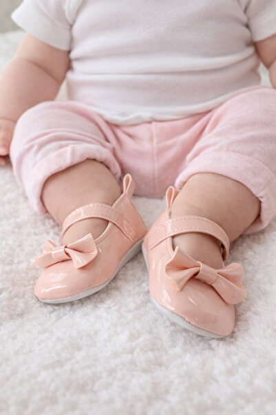 Kiçi Shiny Patent Leather Ballerina First Step Comfortable Sole Shoes