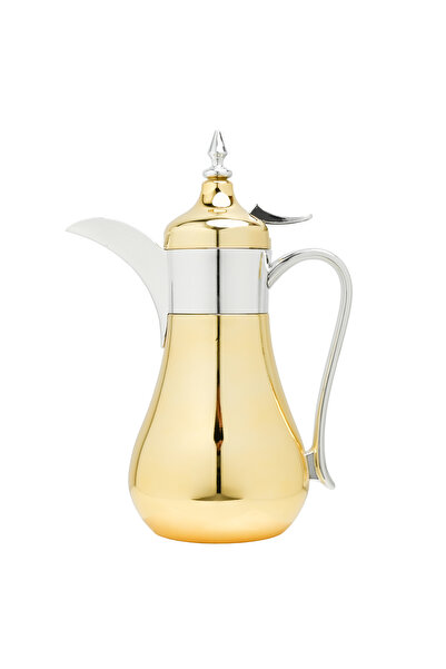 SQUALO 700ml Insulated Tea and Coffee Thermos – Glass Liner – Gold Design wit...