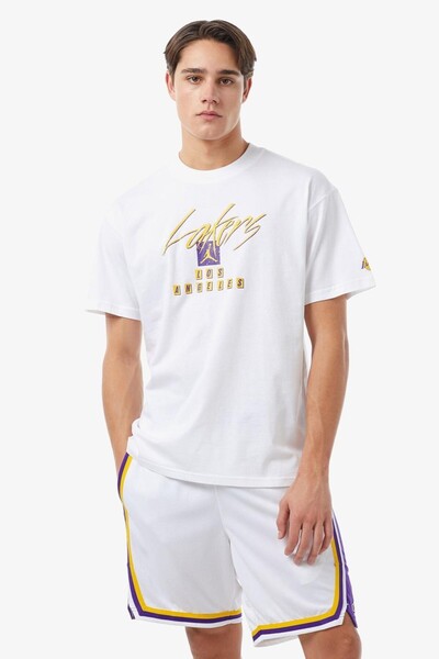Nike Jordan Los Angeles Lakers Courtside Statement Edition Nba Mens Tee Loose...
