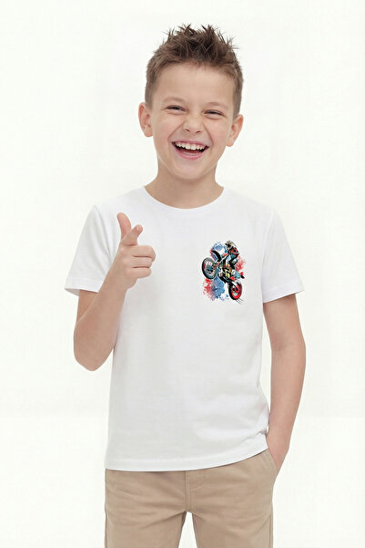 Modmey Παιδικό μπλουζάκι με στάμπα και κοντά μανίκια για αγόρια B4