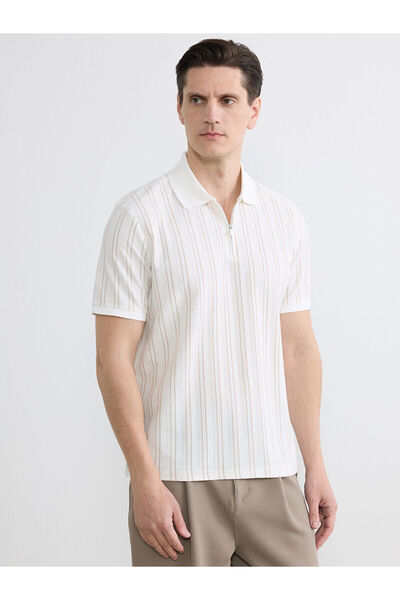 LC Waikiki Peak New Season Polo Neck Striped Men's T-Shirt