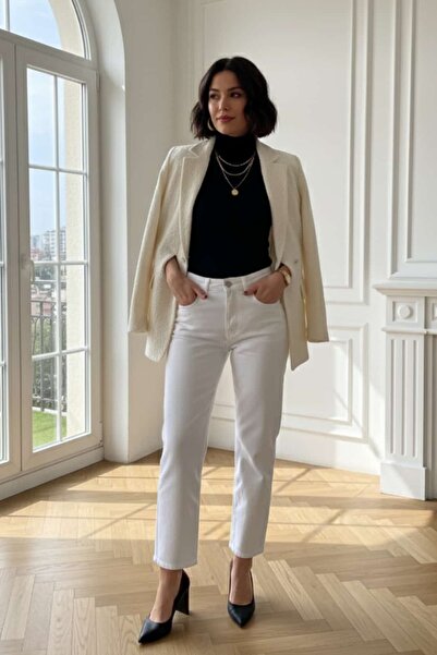 Yağmur Butik Jean Mom Lycra cu talie înaltă