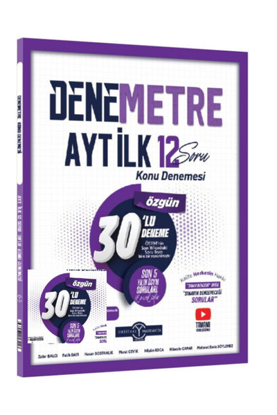 Orijinal Yayınları Denemetre AYT Denemetre İlk 12 Konu 30'lu Denemesi