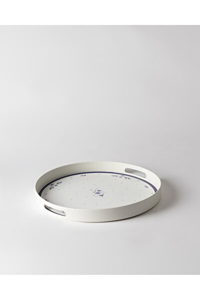 Madame Coco Duval Round Tray - Blue/White