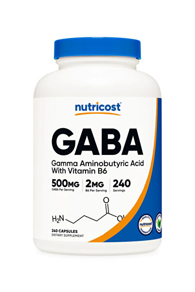 Nutricost Gaba With B6 - 500 mg Gaba 2 mg B6 - 240 Capsules