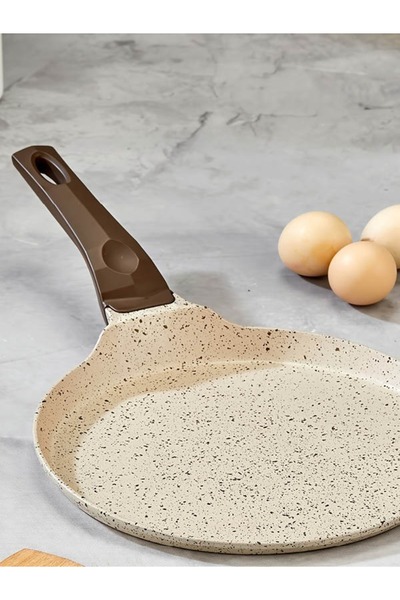 PoloChef Granite Cast Crepe and Pancake Pan 22 cm Cream