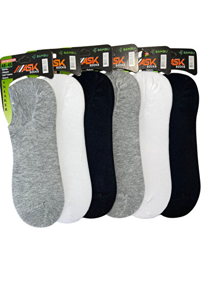ask Men's 6-Piece Bamboo Scented Seamless Soft Washable Sneaker Invisible Socks