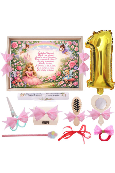 Recostore Set tava mot/turta, model Printesa, roz, 10 piese, 35x20 cm, Recost...