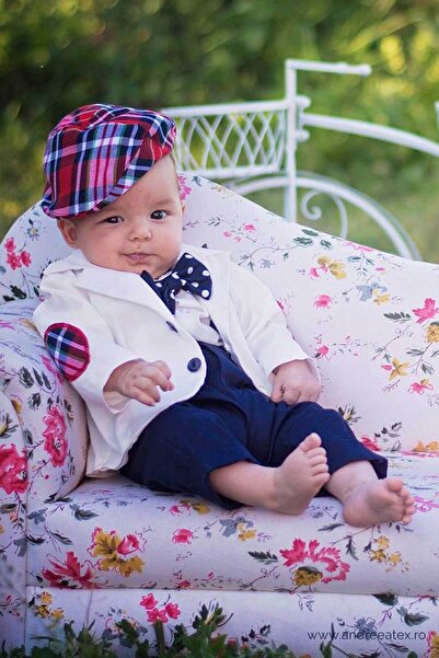 Andreeatex Boys' cotton christening suit with suspenders and bow tie, 5 piece...