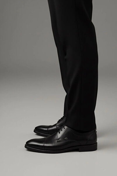 DELFİNO 526 Ανδρικά κλασικά παπούτσια από γνήσιο δέρμα με κορδόνια από καουτσούκ