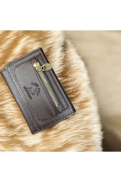 EZZY BLİSS Ezzybliss Women's Brown Leather Multi-Compartment Zippered Stylish...