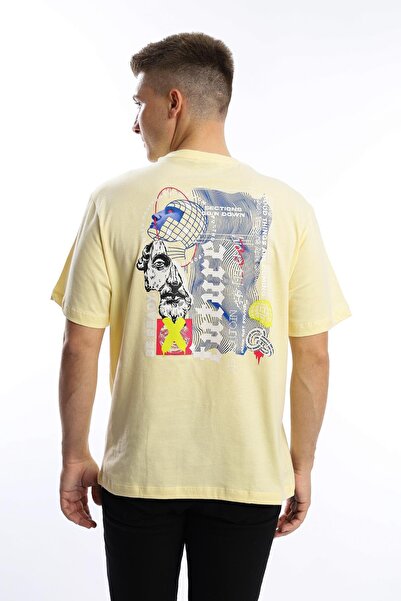 QUHOX Tricou de bază cu imprimeu Future pentru bărbați, în formă oversize, ga...