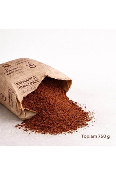 Mehmet Efendi Kurukahveci Taze Çekilmiş 3 adet x250 gr Toplam 750gr (Ahşap ölçek Kaşık Hediyeli)