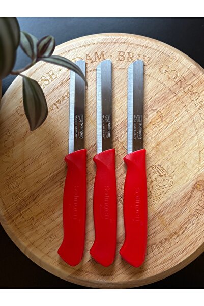 Solingen Micro Sebze Doğrama Bıçağı 3'Lü Kırmızı