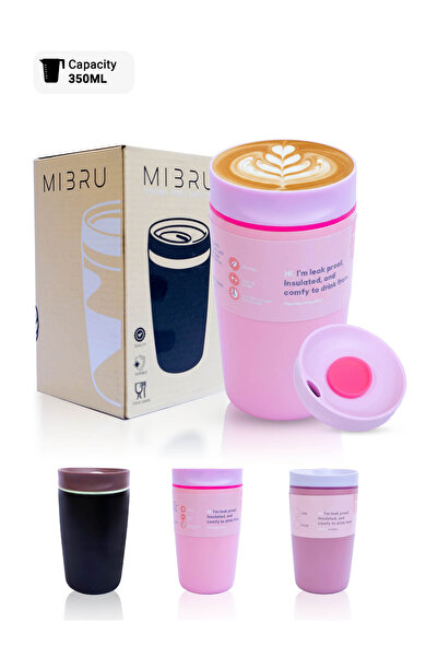 MIBRU MI3RU 350ml Thermal Coffee Tumbler – Double Wall Vacuum Insulated, Spil...