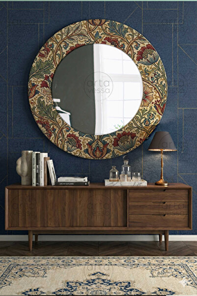 Artavessa Modern UV Baskılı MDF Çerçeveli Yuvarlak Duvar Aynası - ARTMDFMRR5