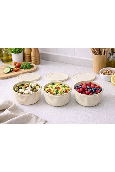 Lova Kapaklı Çok Amaçlı Kase Seti 3 Adet 1000 ml