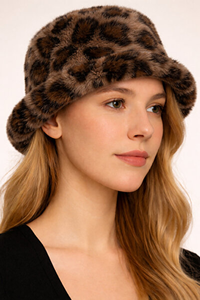 MD Moda Accessories قبعة من القطيفة بنقشة الفهد - ناعمة الملمس، قبعة نسائية ش...