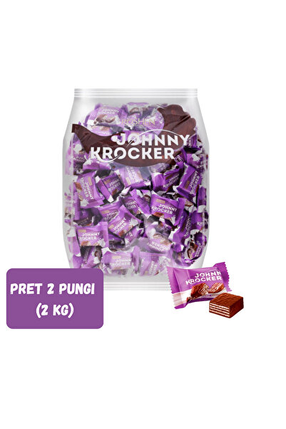 Roshen SET 2 BUCĂȚI - Johnny Krocker Napolitane umplute cu cremă de lapte, 1 kg