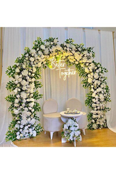 DİVA 1 Metre TAG ÇİÇEĞİ BEYAZ TONLU Arka Fon Süslemesi – Nikah, Nişan ve Orga...