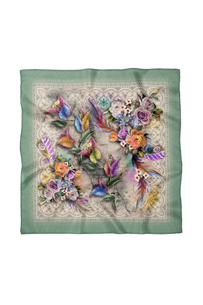Sultan İpek Floral Patterned Scarf / Bandana 50X50Cm