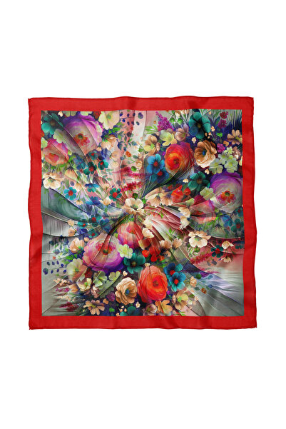 Sultan İpek Floral Patterned Scarf / Bandana 50X50Cm