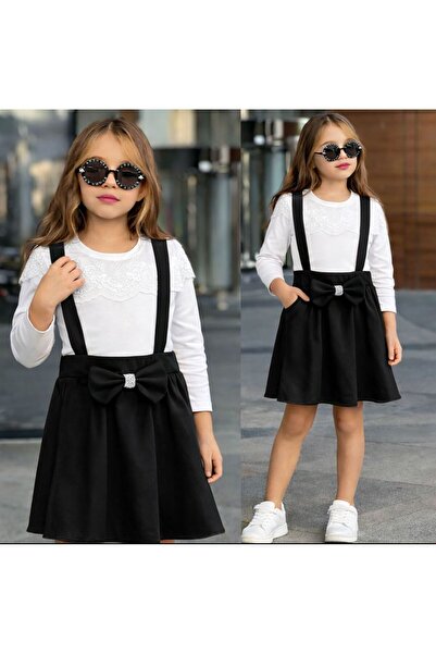 KOKOŞ BEBEK Set bluză și fustă cu bretele pentru fete – Model elegant cu fund...