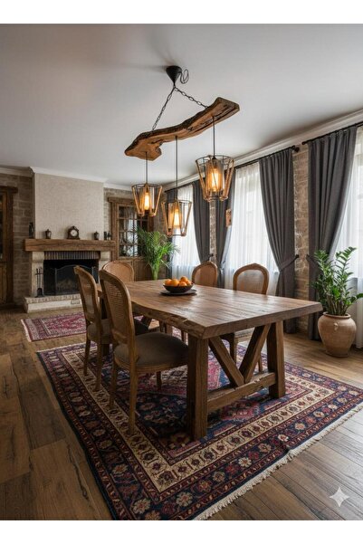 BİAVİZE ÖZEL TASARIM AHŞAPLI VE TELLİ 3 LÜ SARKIT AVİZE