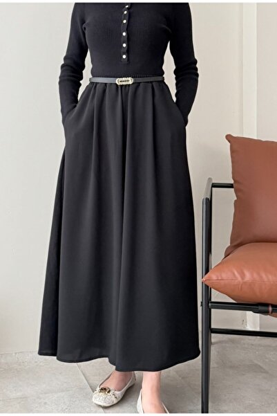 Molly Nelly Kadın Bol Paça Etekli Pantolon