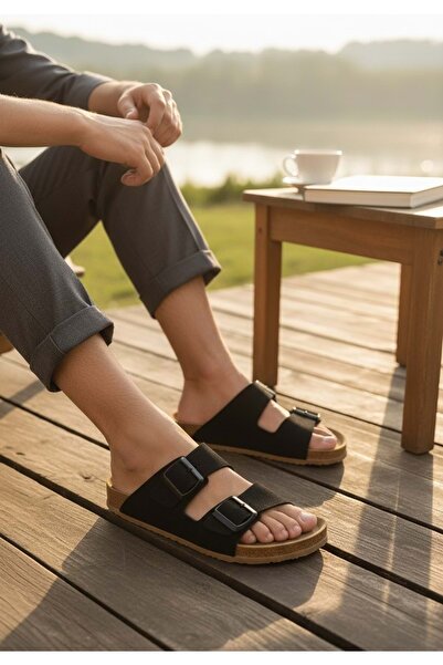 Konfores 2236-Look Life Unisex Double Buckle Ultra Light Slippers Suitable fo...