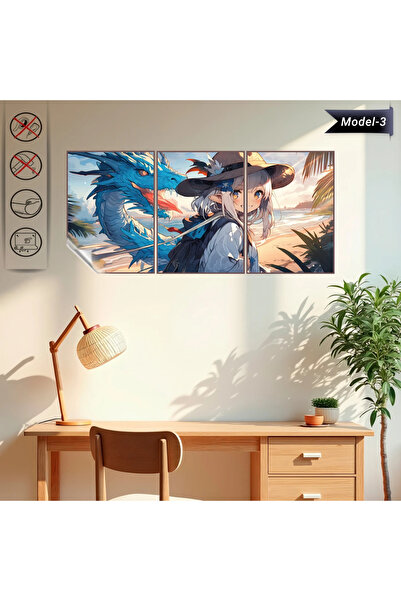 Akıllı Kağıt Statik Tutunma Özellikli Tablo - Poster Anime (Model- 3)