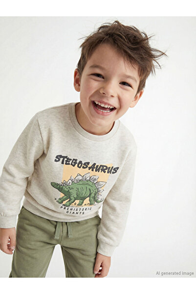 LC Waikiki Özmarka New Season Crew Neck Printed Boys' Thick Sweatshirt