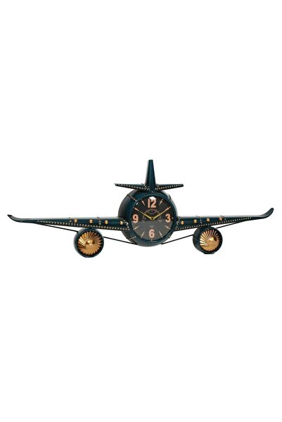Vitale Black Gold Airplane Wall Clock 114*11*40 cm Ak.Kn0001
