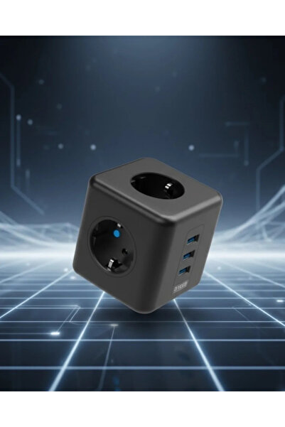 Epilons مقبس كهربائي ثلاثي منافذ USB مع حماية من التيار الزائد للأجهزة الإلكت...