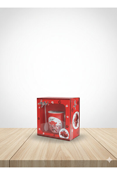 Maison Derya Love Temalı Kupa Bardak Hediye Seti – Kutulu & Kaşıklı