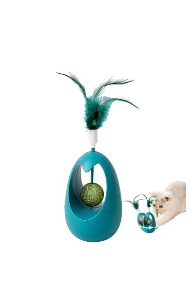 OEM Interactive cat toy, 360° rotation, with feathers, catnip balls for cats,...