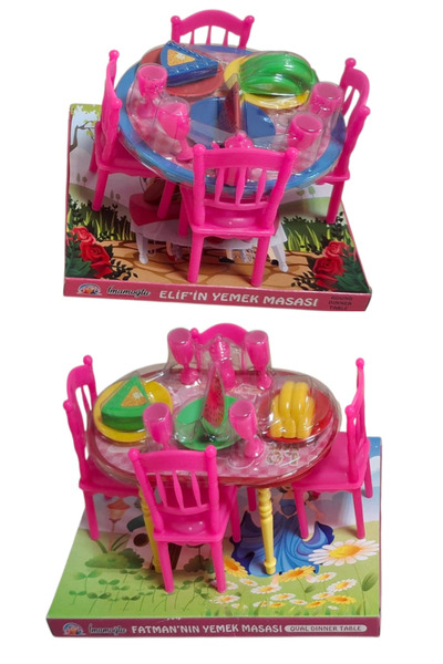 Pofika Yemek Masası,Dört Sandalye,Üç Tabak Meyveli Yemekli,Bardak Takımı Masa...