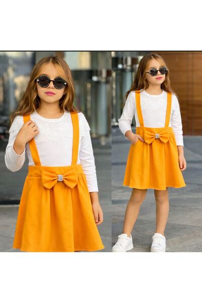 KOKOŞ BEBEK Σετ Φούστα και Μπλούζα για Κορίτσια – Με Φιόγκο, Λεπτομέρειες από...