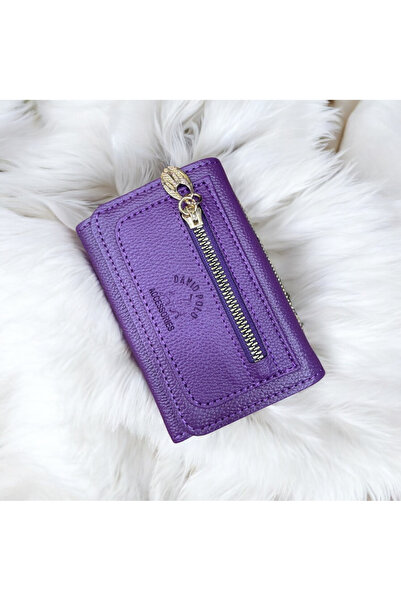 EZZY BLİSS Ezzybliss Women's Purple Leather Multi-Compartment Zippered Stylis...