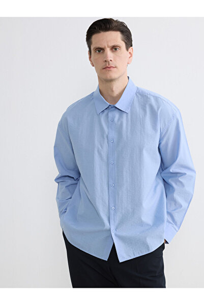 LC Waikiki Ανδρικό πουκάμισο NEVAVM Regular Fit από ποπλίνα με διαφορά στην ε...