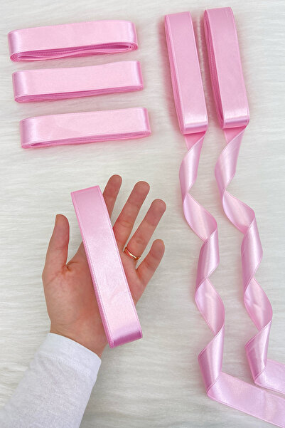 ZEYMERADE شريط ساتان وردي للأطفال 3 سم 10 متر، زينة هدايا لحفلات الزفاف والخط...