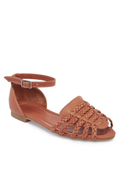 Tergan Taba Hakiki Deri Kadın Sandalet - K25Y1SN67955-A29