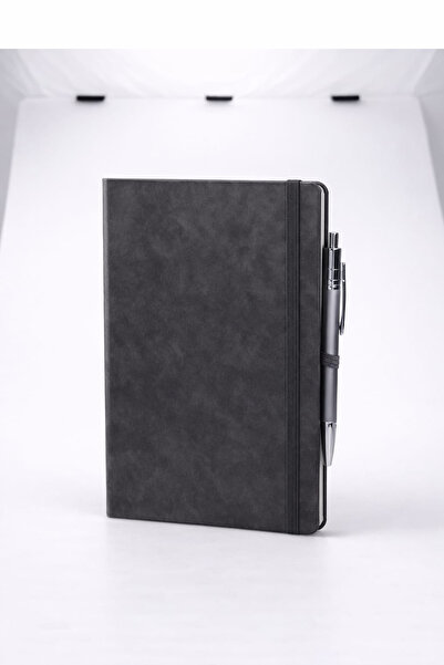 zubi 13X21 Thermo Leather 96 Sheets Lined Notebook with Elastic Band and Meta...