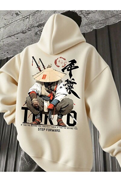 PENTHİLUS Unisex Japon Ejderhası Baskılı Termal Kapüşonlu Sweatshirt – Street...