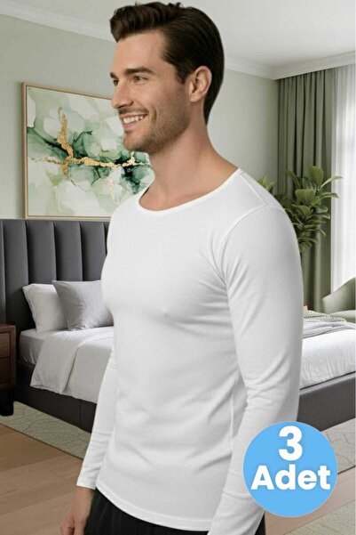 Uniquetrenders Мъжка тениска с дълъг ръкав, 3 броя, смес от ликра
